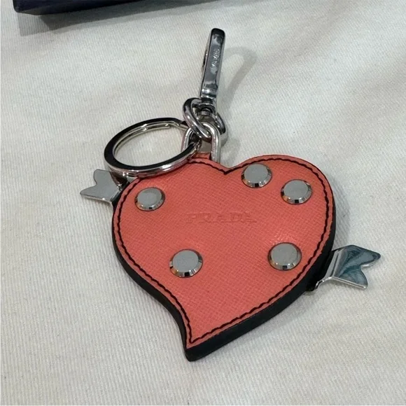 PRADA Saffiano Trick Heart Bag Charm - Picture 16 of 16